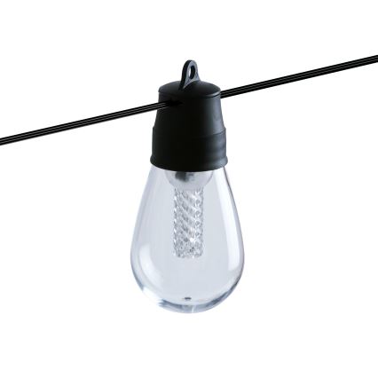 Dimmable LED Solar String Lights – 25 LEDs, 1.5 W, 3.7/5 V, 2700–10000 K, 2200 mAh, 15 m, IP65, Black + Remote Control