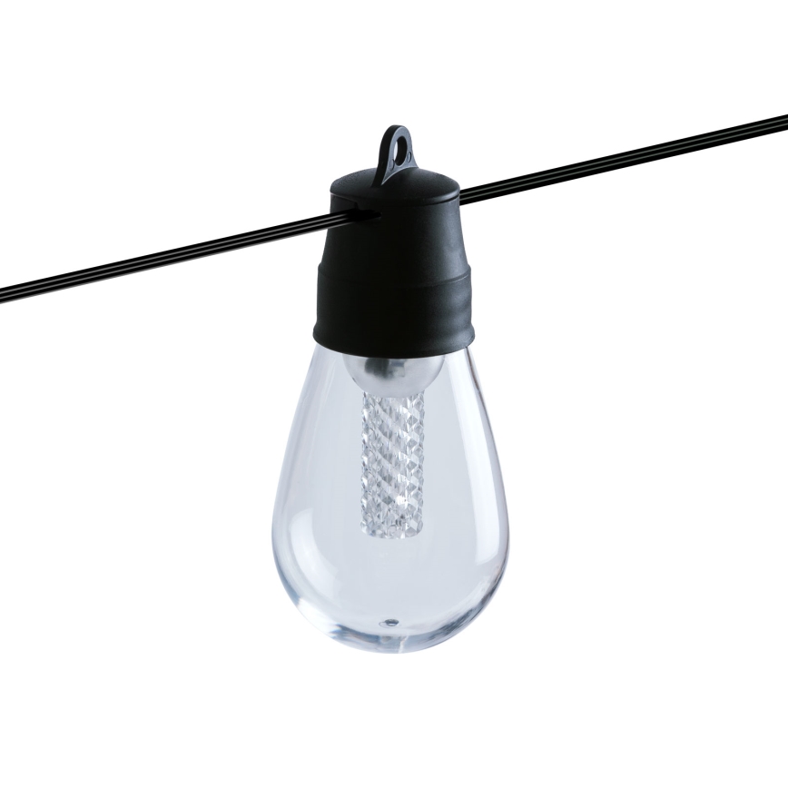 Dimmable LED Solar String Lights – 25 LEDs, 1.5 W, 3.7/5 V, 2700–10000 K, 2200 mAh, 15 m, IP65, Black + Remote Control