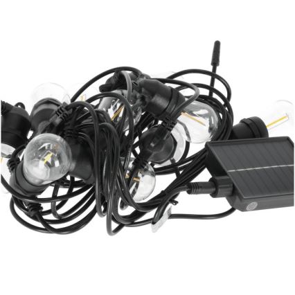 LED Dimmable Solar Decorative String Lights STARLIGHT NEO 20xE27/3.7V 2700K IP54 1200 mAh 11.5m + Remote Control