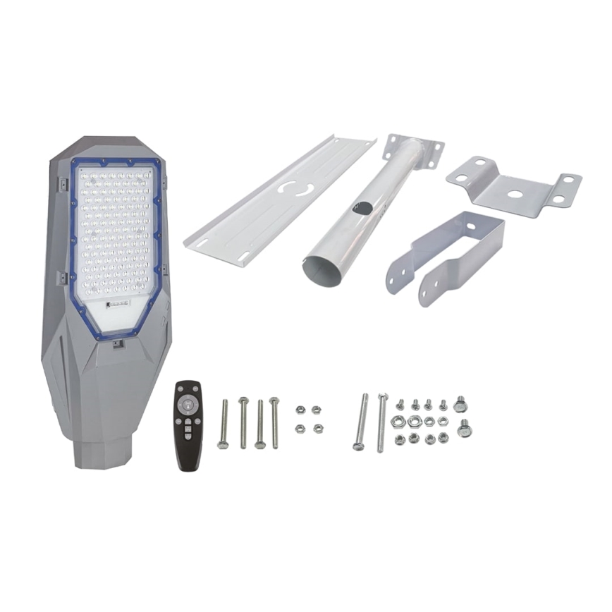 Dimmable LED street lamp with dusk sensor and solar panel LED/200W/20000 mAh 6500K IP65 gray