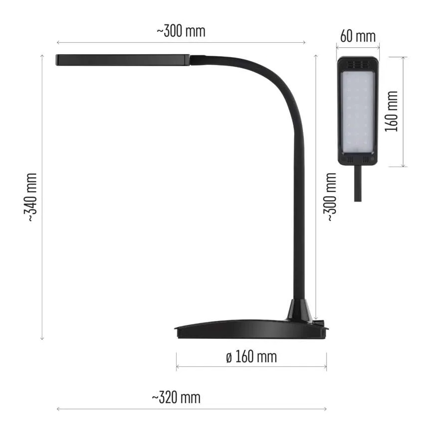 Dimmable LED Table Lamp EDDY LED/6W/230V 3000/4500/6800K Black