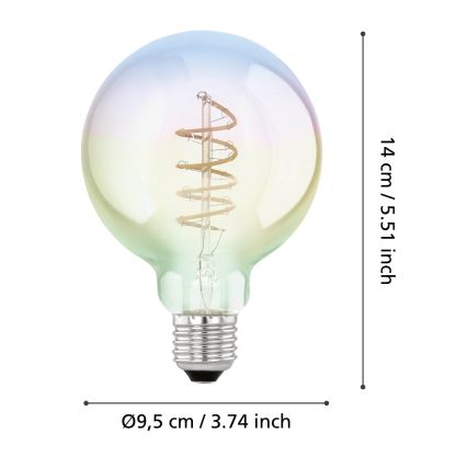 Dimmable LED Vintage Bulb G95 E27/4W/230V 2000K - Eglo 110207