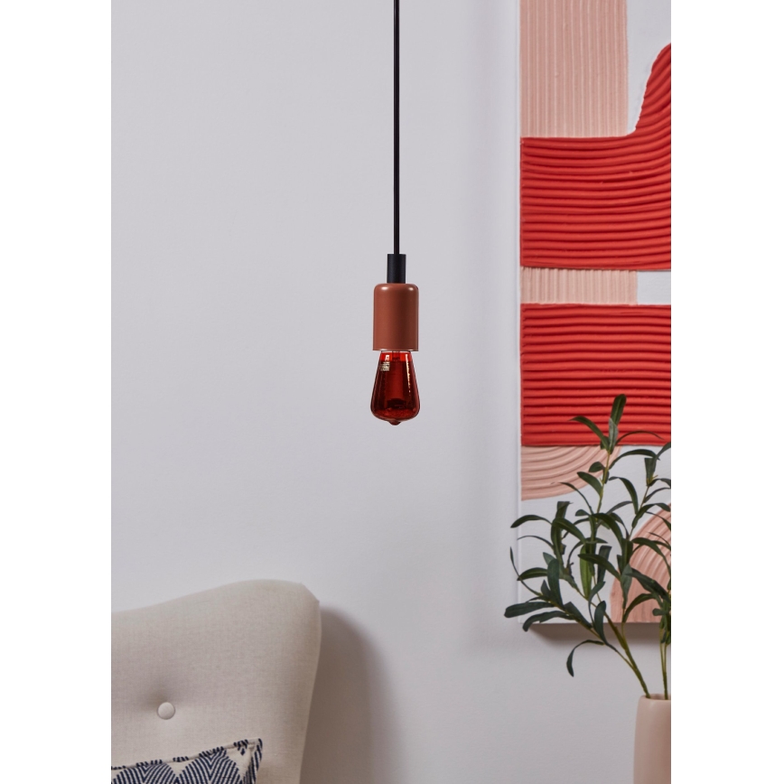 Dimmable LED Vintage ST48 Bulb E27/4W/230V 2000K Red - Eglo 110199