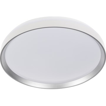 Dimmable LIXAN LED ceiling light, 65W, 230V, 3000–6500K, Ø 48.6 cm, white/silver – with remote control