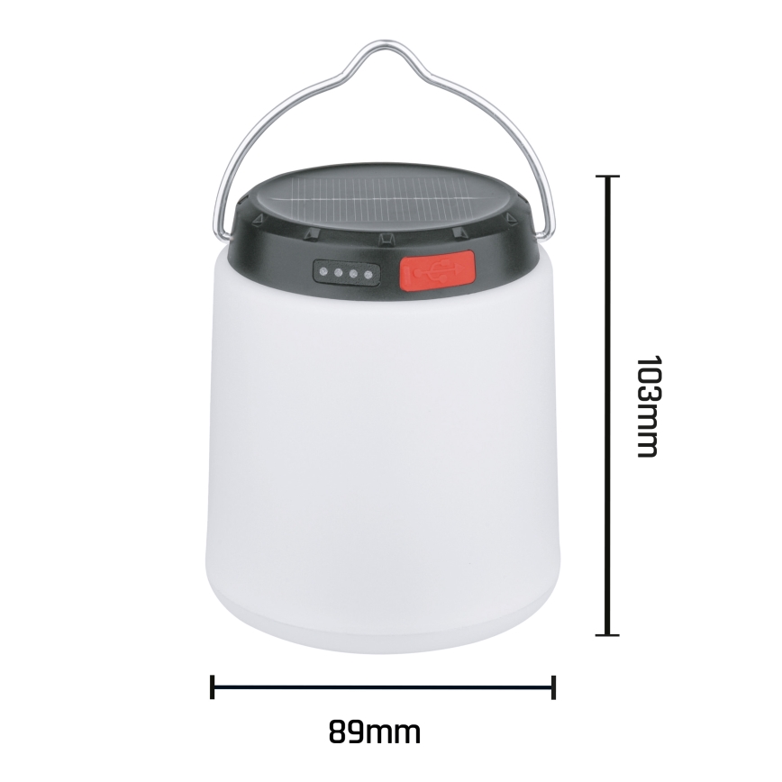 Dimmable Portable Solar Rechargeable LED Lamp LUMINA TUBO LED/5V 800 mAh