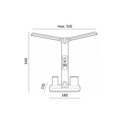 LED Dimmable Rechargeable Desk Lamp NOBLITE P LED/5W/5V 3000/4000/6000K 2200 mAh white
