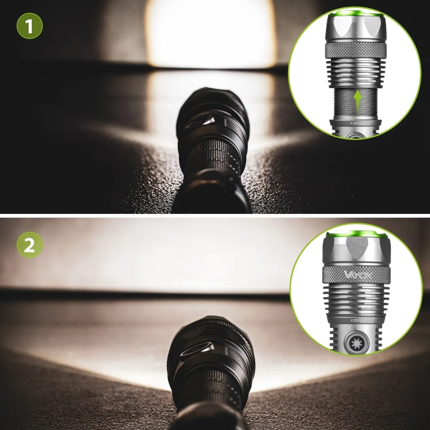 Dimmable rechargeable LED flashlight with power bank function LED/30W/5V IPX7 3000 lm 4000 mAh