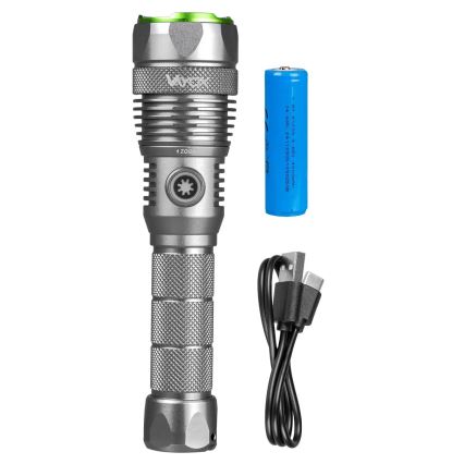 Dimmable rechargeable LED flashlight with power bank function LED/30W/5V IPX7 3000 lm 4000 mAh