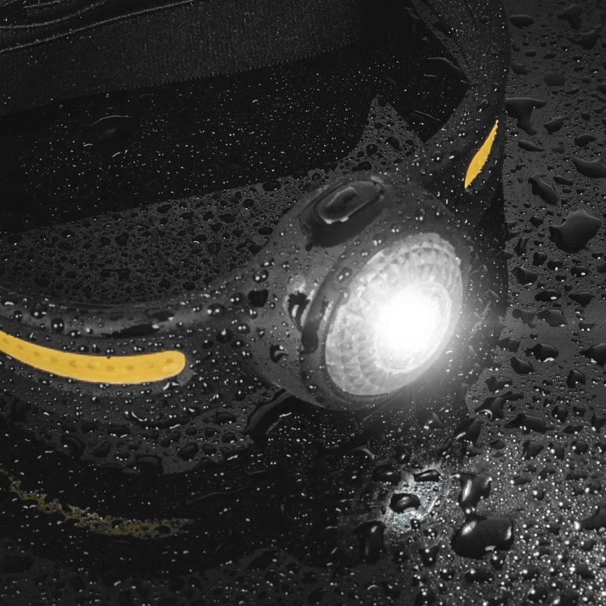 Dimmable LED Rechargeable Headlamp with Red Light — 5V, IPX4, 550 lm, 600 mAh