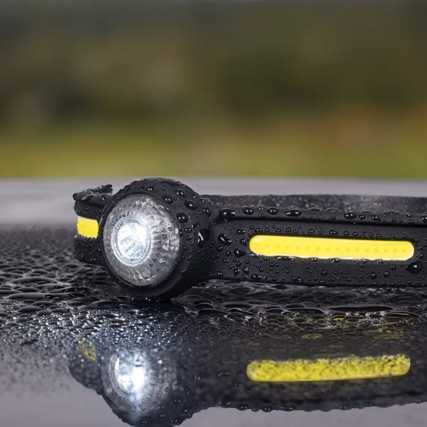 Dimmable LED Rechargeable Headlamp with Red Light — 5V, IPX4, 550 lm, 600 mAh