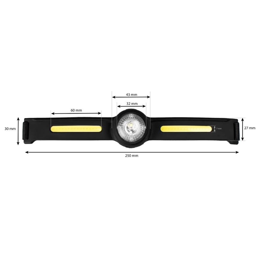 Dimmable LED Rechargeable Headlamp with Red Light — 5V, IPX4, 550 lm, 600 mAh