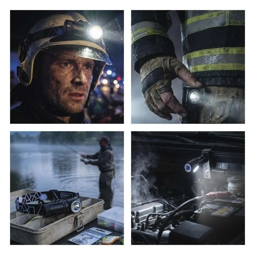 Dimmable rechargeable LED headlamp/800 mAh 3,7V
