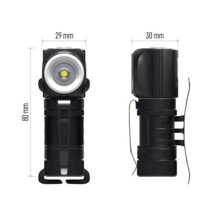 Dimmable rechargeable LED headlamp/800 mAh 3,7V