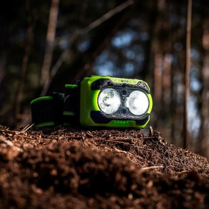 Dimmable Rechargeable LED Headlamp with Sensor and Red Light LED/10W/5V/3xAAA IP44 600 lm 1200 mAh