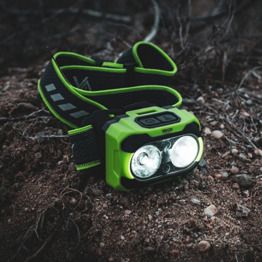 Dimmable Rechargeable LED Headlamp with Sensor and Red Light LED/10W/5V/3xAAA IP44 600 lm 1200 mAh