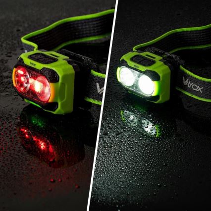 Dimmable Rechargeable LED Headlamp with Sensor and Red Light LED/10W/5V/3xAAA IP44 600 lm 1200 mAh