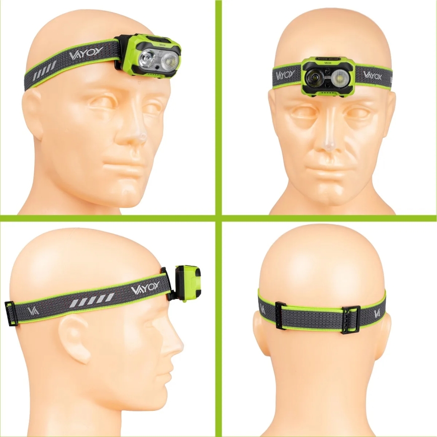 Dimmable Rechargeable LED Headlamp with Sensor and Red Light LED/10W/5V/3xAAA IP44 600 lm 1200 mAh