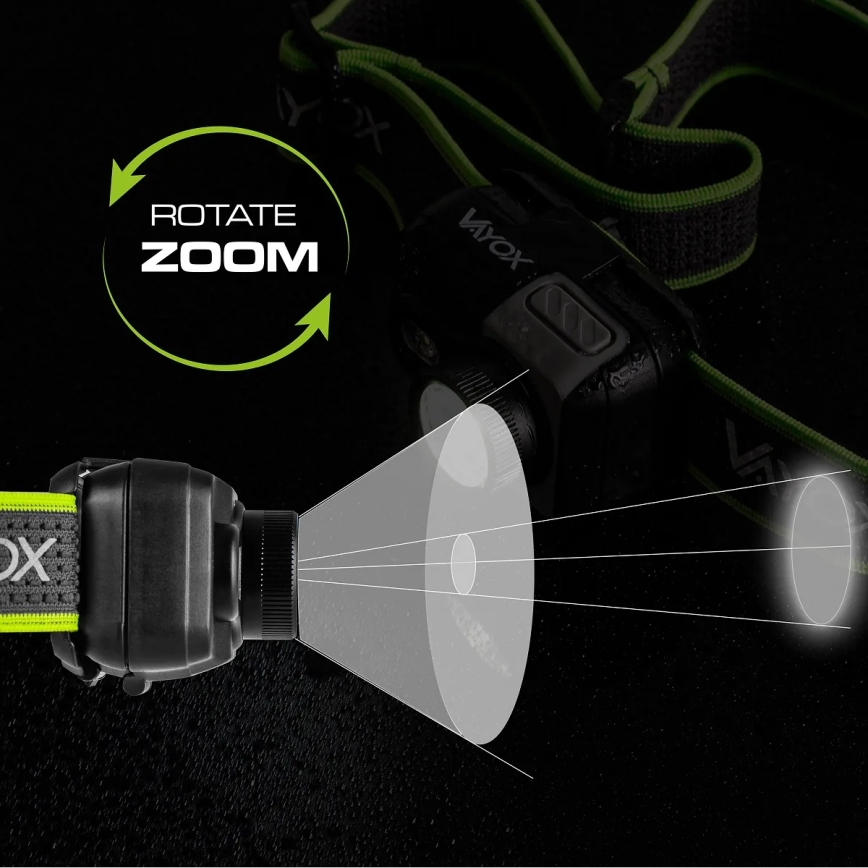 Dimmable Rechargeable LED Headlamp LED/10W/5V/3xAAA IP66 800 lm 1000 mAh