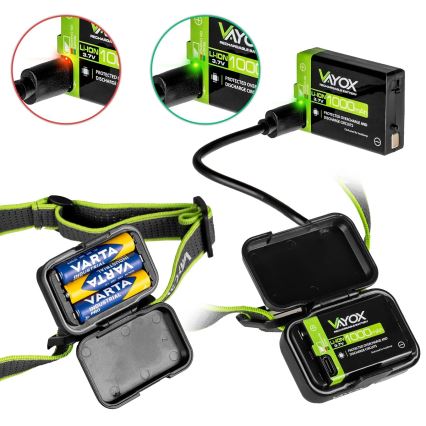 Dimmable Rechargeable LED Headlamp LED/10W/5V/3xAAA IP66 800 lm 1000 mAh