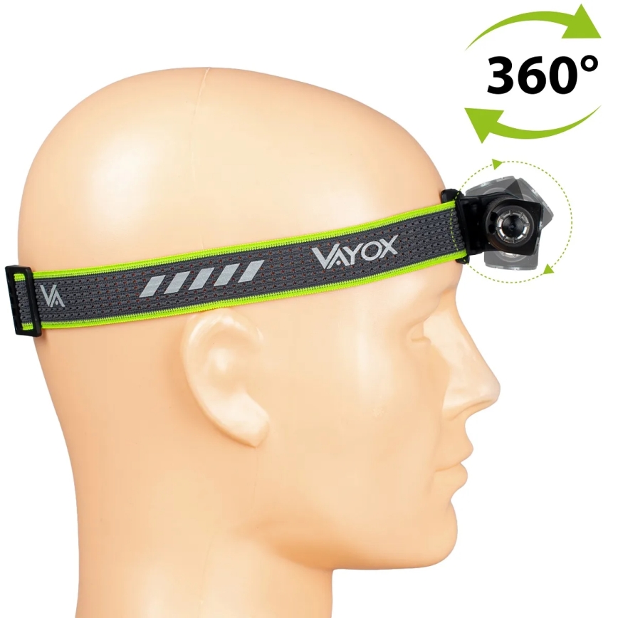 Dimmable rechargeable LED headlamp with red light, 3-in-1, LED/10W/5V, IP66, 500 lm, 800 mAh