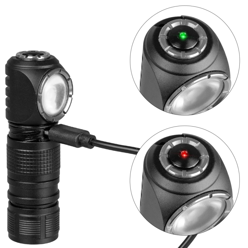 Dimmable rechargeable LED headlamp with red light, 3-in-1, LED/10W/5V, IP66, 500 lm, 800 mAh