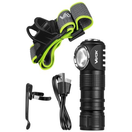 Dimmable rechargeable LED headlamp with red light, 3-in-1, LED/10W/5V, IP66, 500 lm, 800 mAh