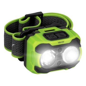 Dimmable Rechargeable LED Headlamp with Sensor and Red Light LED/10W/5V/3xAAA IP44 600 lm 1200 mAh