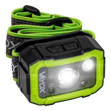 Dimmable Rechargeable LED Headlamp with Sensor, LED 10W/5V, IP66, 750 lm, 1500 mAh