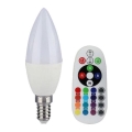 Dimmable RGB LED Bulb E14/3,5W/230V 6400K + Remote Control