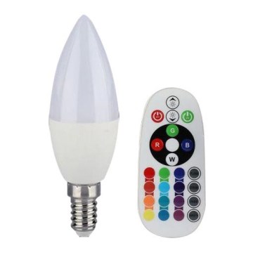 Dimmable RGB LED Bulb E14/3,5W/230V 6400K + Remote Control