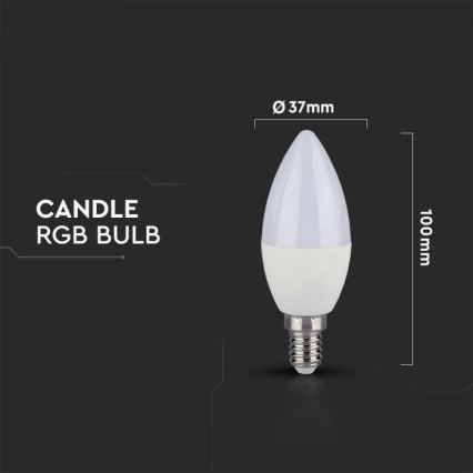 Dimmable RGB LED Bulb E14/3,5W/230V 6400K + Remote Control