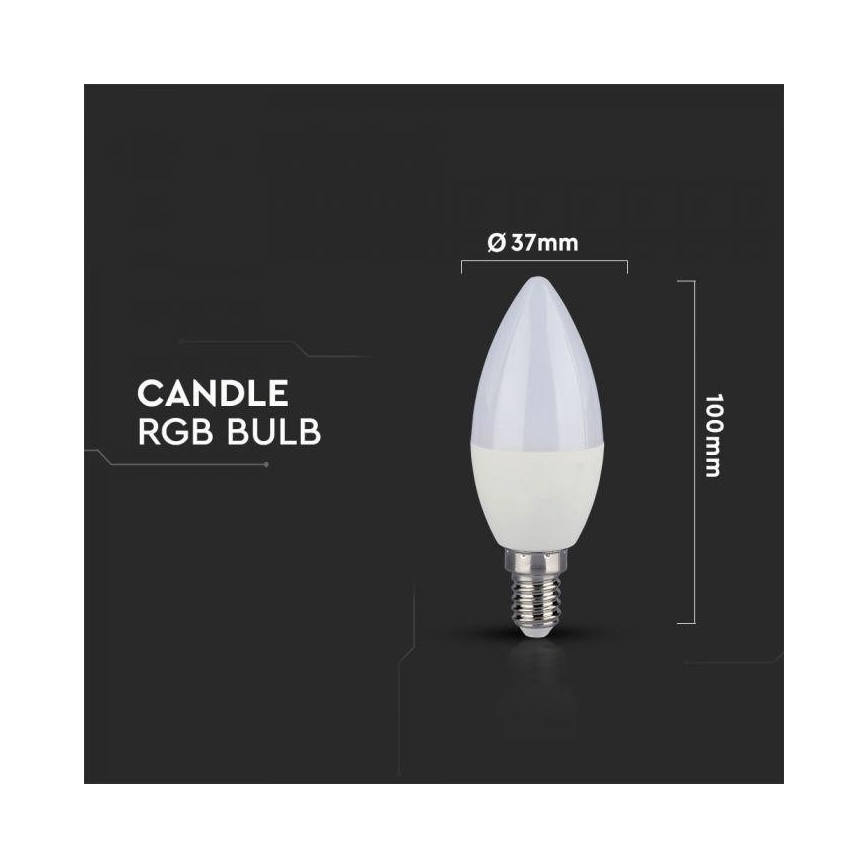 Dimmable RGB LED Bulb E14/3,5W/230V 6400K + Remote Control