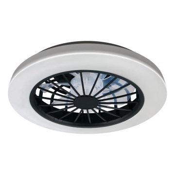 Dimmable RGBW LED ceiling light with fan GHANA LED/24W/230V 3000-6500K white/black + remote control