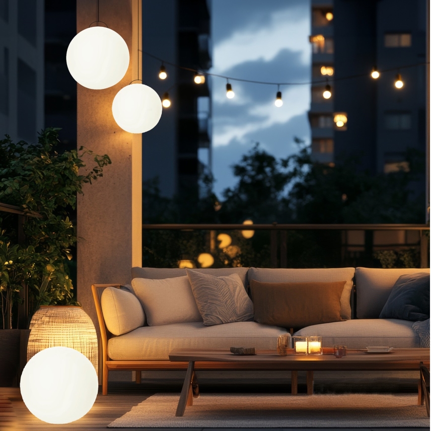 LED RGBW Dimmable Solar Lamp GARDEN BALL LED/5W/3.7V 3000K IP54 2200 mAh Ø 30 cm + Remote Control