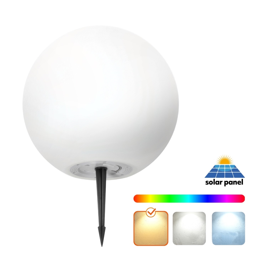 LED RGBW Dimmable Solar Lamp GARDEN BALL LED/5W/3.7V 3000K IP54 2200 mAh Ø 30 cm + Remote Control
