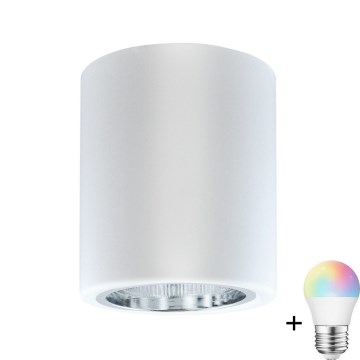 Dimmable RGBW LED Spotlight JUPITER 1xE27/6.5W/230V 2700-6500K Wi-Fi Ø 9.8 cm White