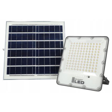 Dimmable LED Solar Floodlight 150W / 3.2V / 5000K / 15000 mAh / IP65, Black + Remote Control