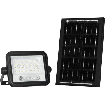 Dimmable Solar LED Floodlight, 50W, 3.2V, 2000-8000K, IP65, 3800 mAh, black + remote control