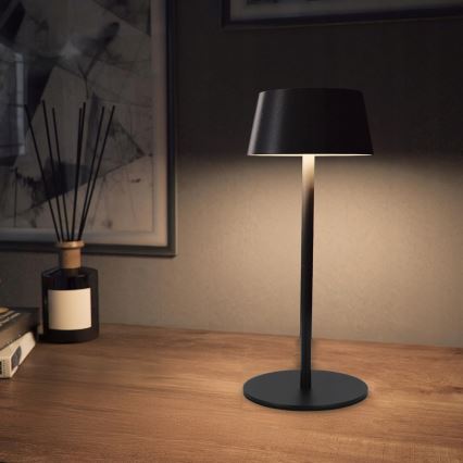 Dimmable Touch Solar LED Lamp, 3W/5V USB, 1800 mAh, IP44, Black