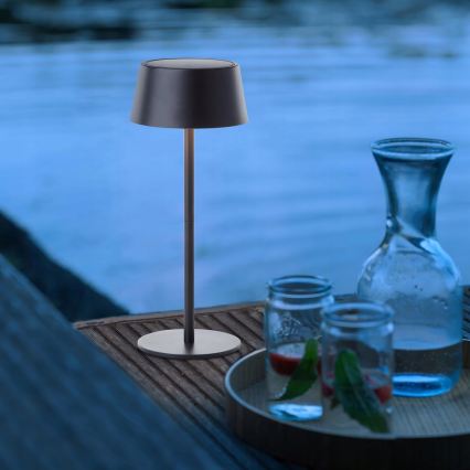 Dimmable Touch Solar LED Lamp, 3W/5V USB, 1800 mAh, IP44, Black