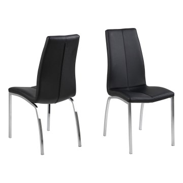 Dining chair AMAL 1 pc black/matte chrome