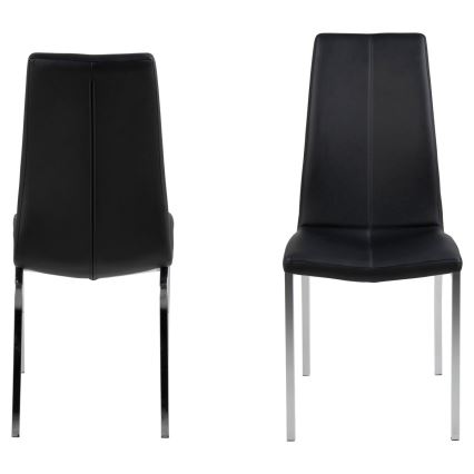 Dining chair AMAL 1 pc black/matte chrome