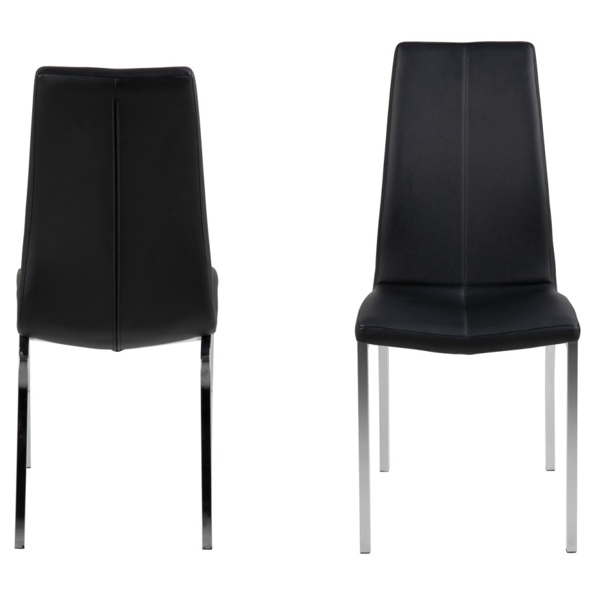 Dining chair AMAL 1 pc black/matte chrome