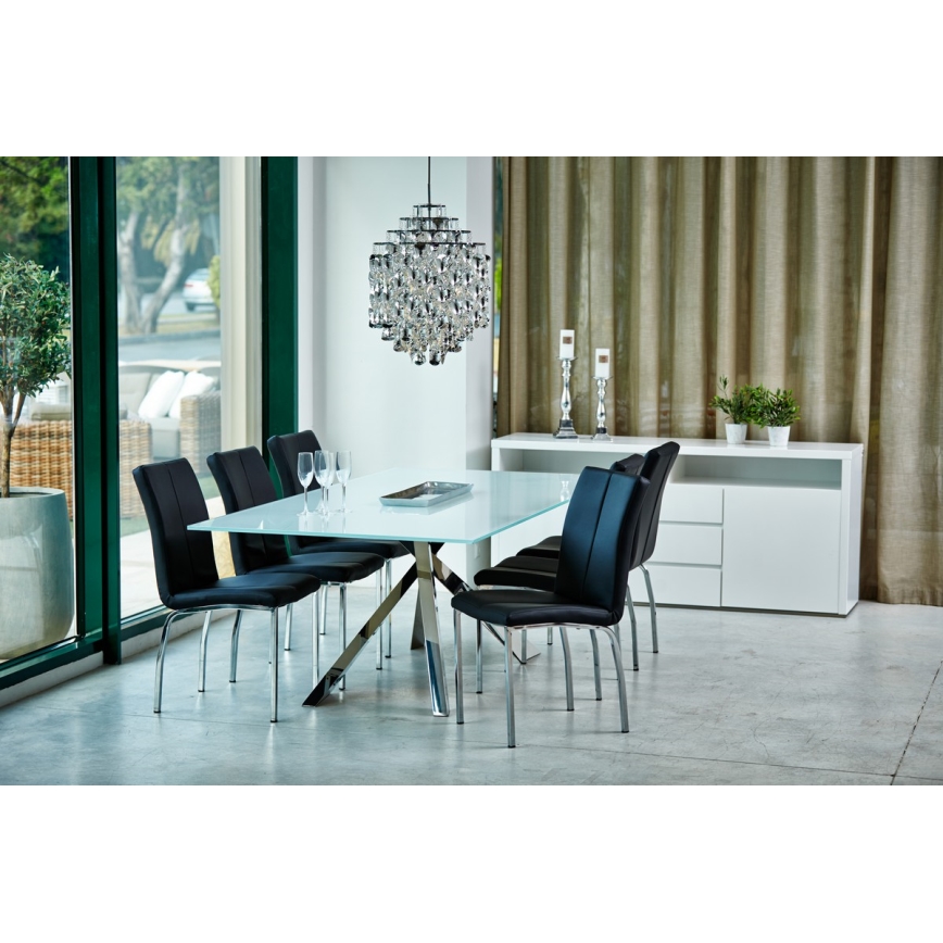 Dining chair AMAL 1 pc black/matte chrome