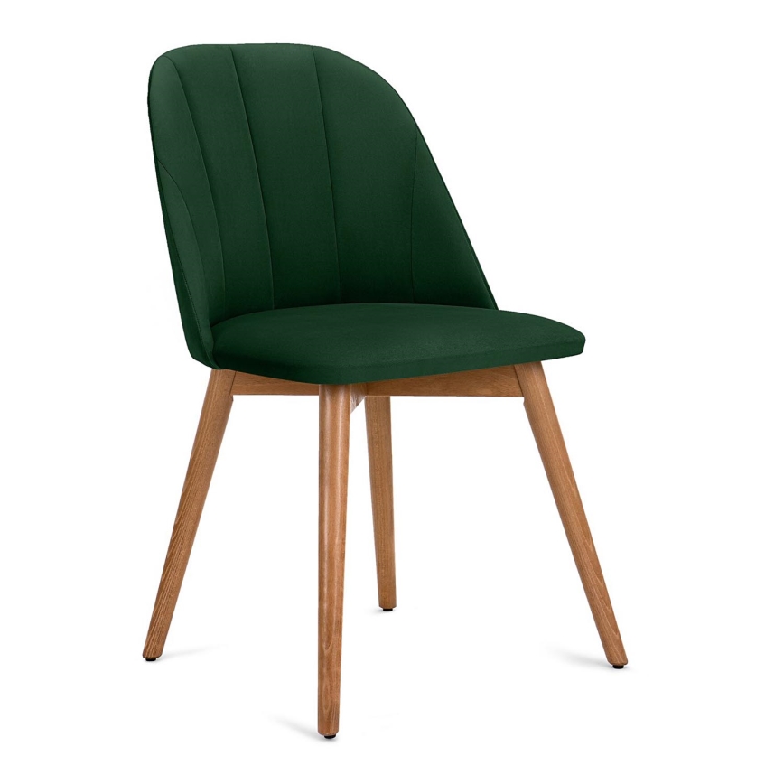 Dining chair BAKERI 86x48 cm dark green/light oak