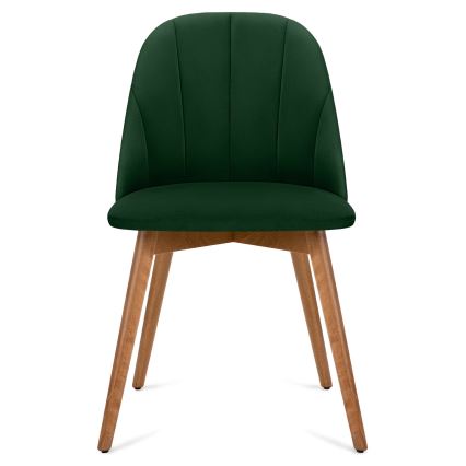 Dining chair BAKERI 86x48 cm dark green/light oak