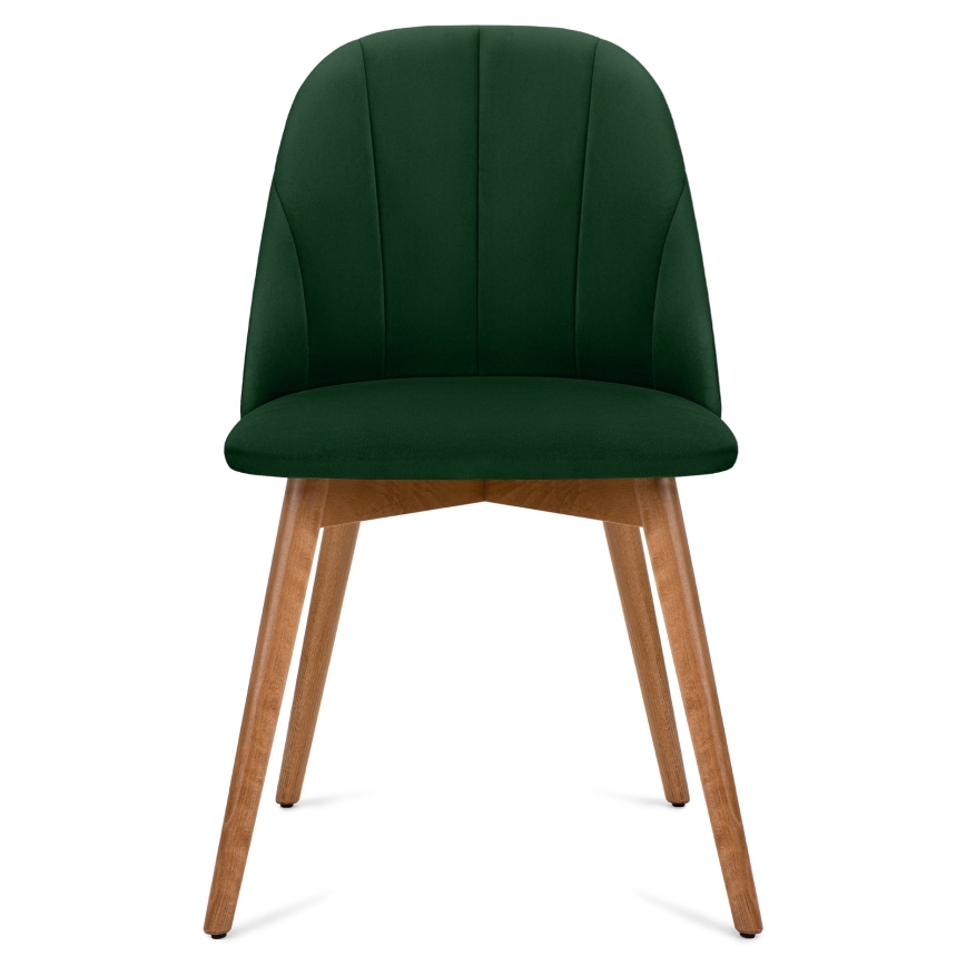 Dining chair BAKERI 86x48 cm dark green/light oak