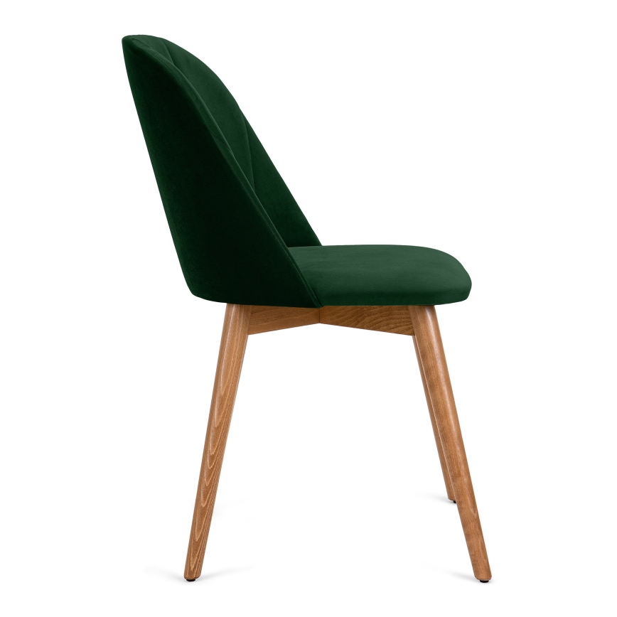 Dining chair BAKERI 86x48 cm dark green/light oak