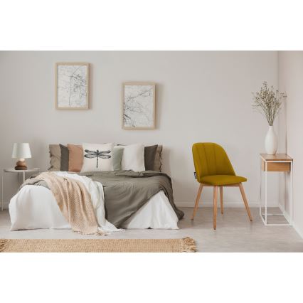 Dining chair BAKERI 86x48 cm yellow/light oak