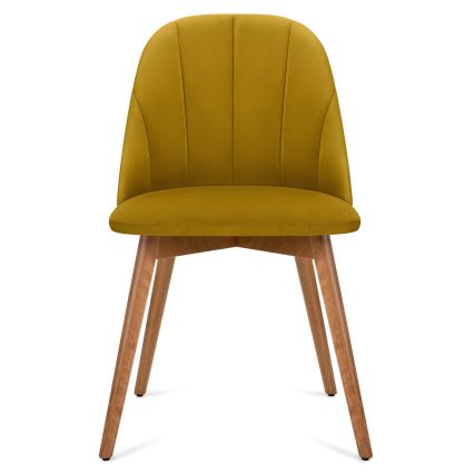 Dining chair BAKERI 86x48 cm yellow/light oak